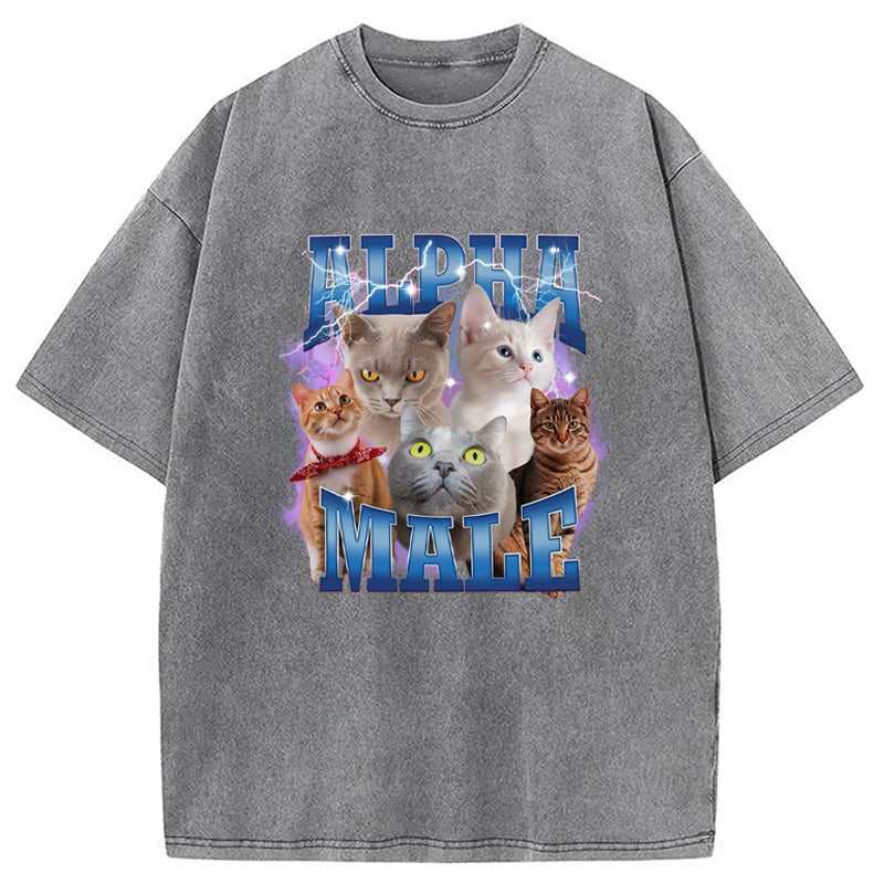 bbb Blue Lightning Alpha Male Washed T-Shirt