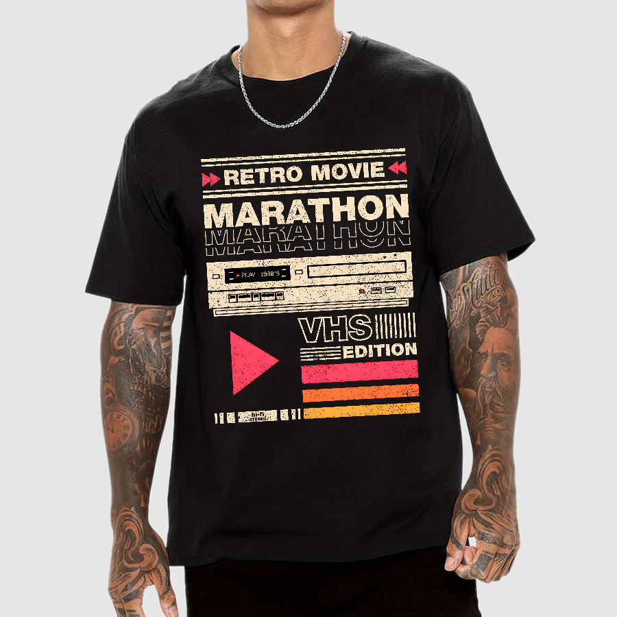 Retro Movie Marathon VHS Edition  T-Shirt