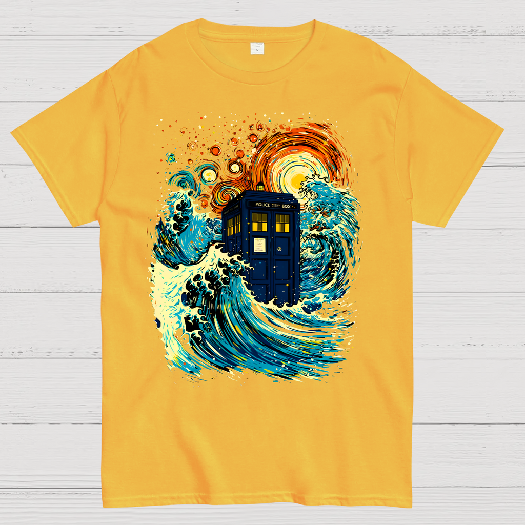 Great Kanagawa Wave And The Tardis  T-Shirt