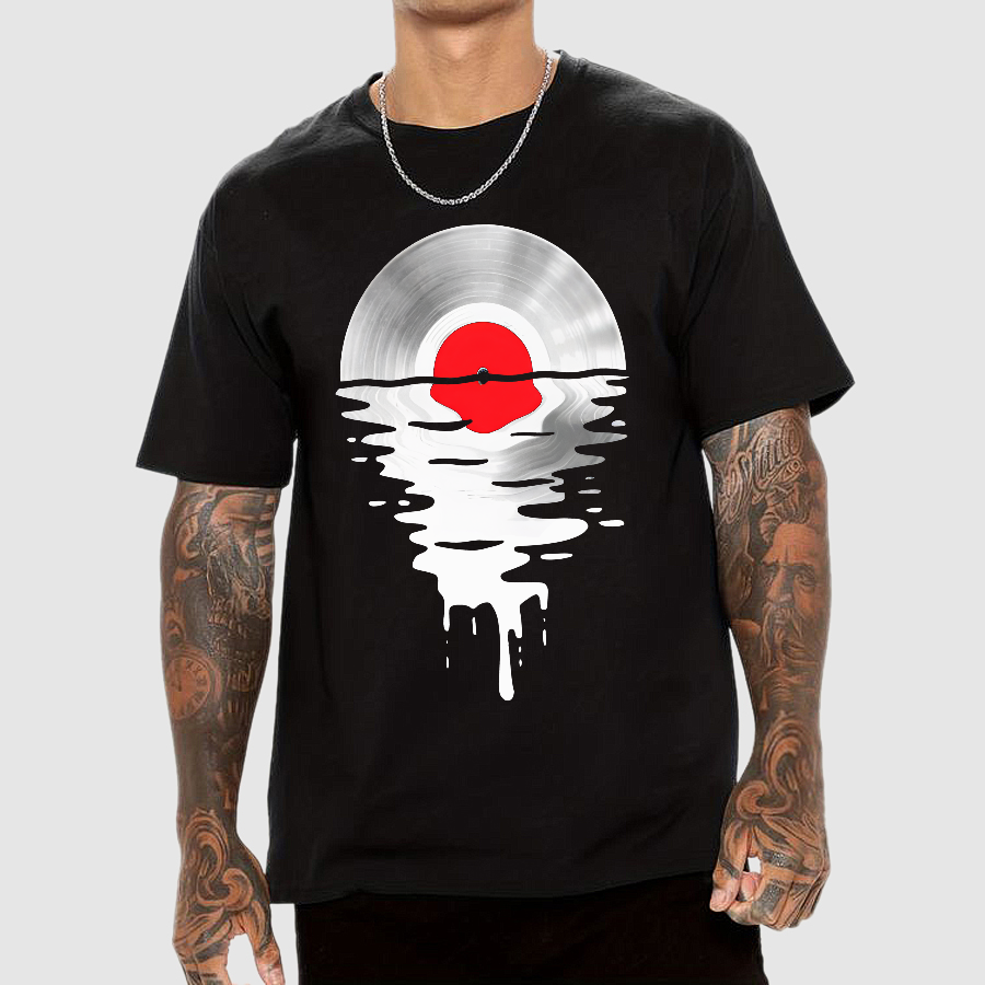 Vinyl LP Music Record Sunset Red  T-Shirt