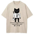 bbb Cat At Work Japan Washed T-Shirt
