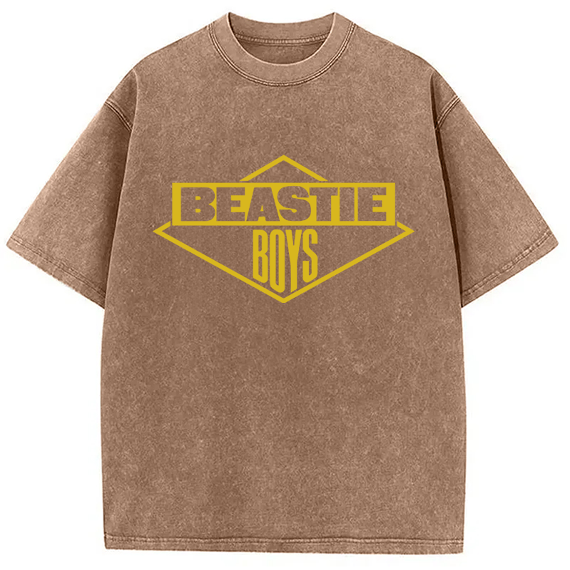 bbb Vintage Black Logo Beastie Boys Hiphop Washed T-Shirt