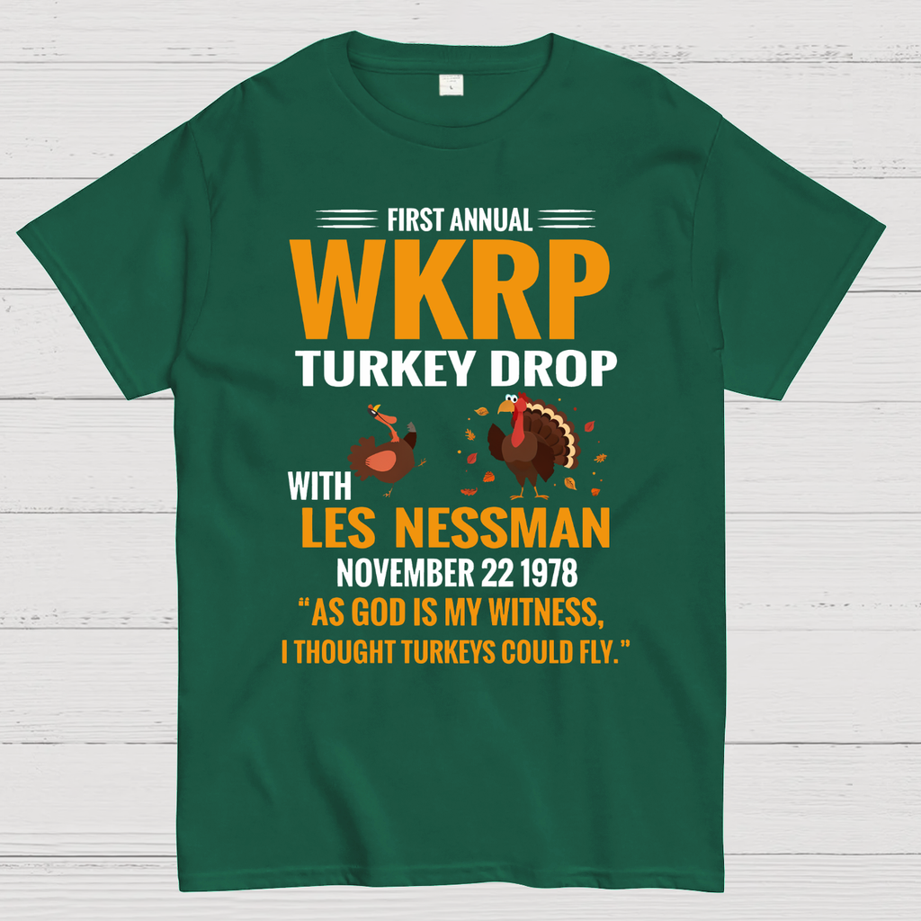 First Annual WKRP Turkey Drop With Les Nessman November 22 1978  T-Shirt
