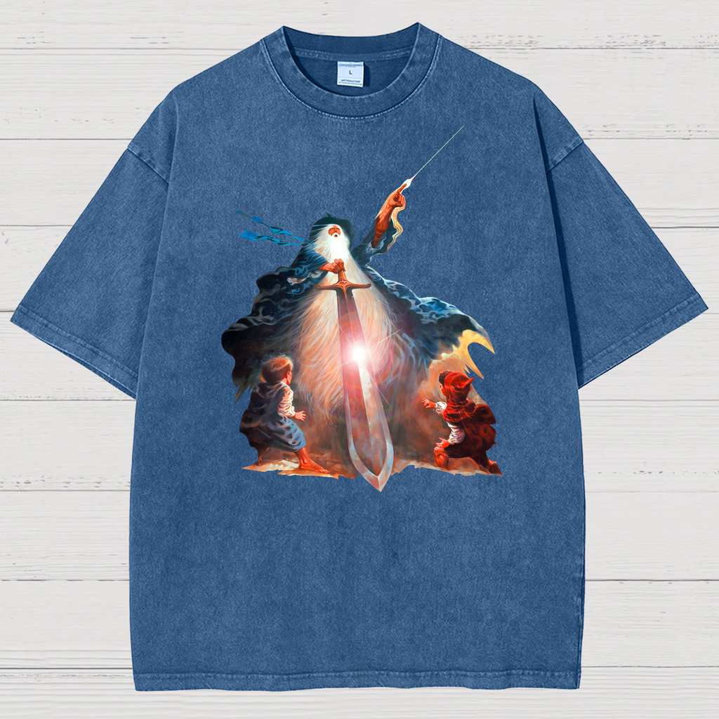 Retro Vintage Fantasy The Lord Of The Rings Unisex Vintage Distressed T-shirt