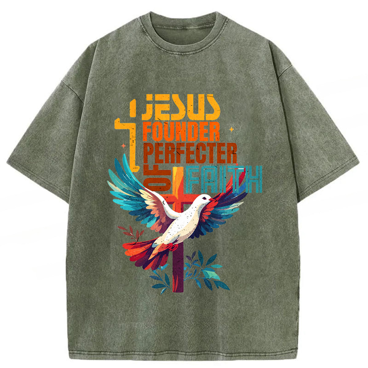 bbb Jesus Founder Perfecter Of Faith Washed T-shirt
