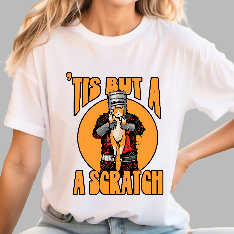 Tis But A Scratch The Black Knight Vs Cat Knight & Kitten  T-Shirt