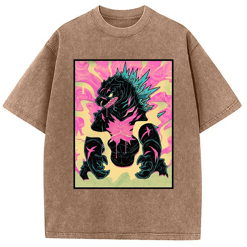 bbb Japanese Godzilla Graffiti Washed T-Shirt