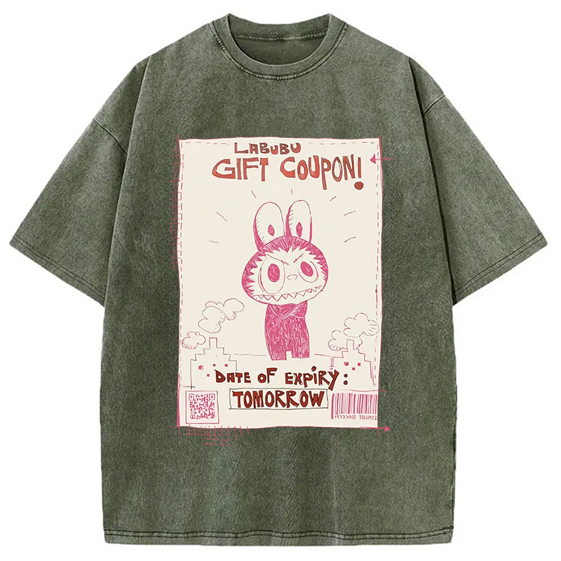 bbb Vintage Labubu Graffiti Washed T-Shirt