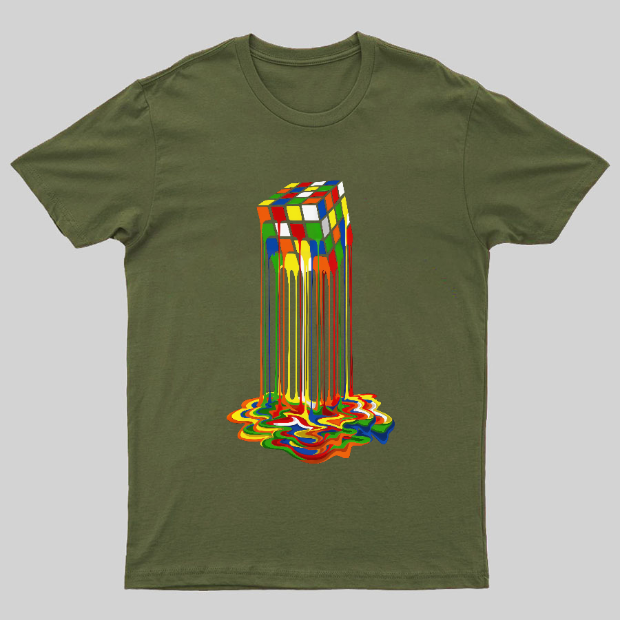 Rainbow Abstraction melted rubix cube y T-Shirt