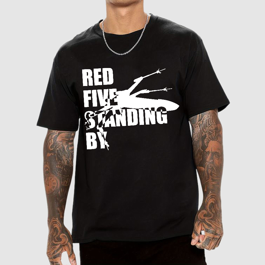 Red Five Standing By Retro  T-Shirt