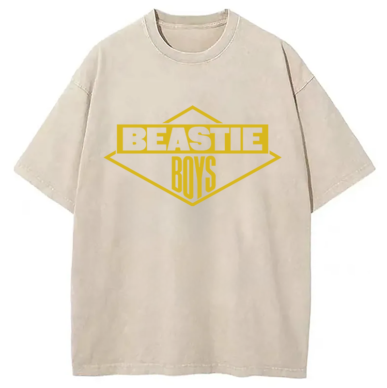 bbb Vintage Black Logo Beastie Boys Hiphop Washed T-Shirt