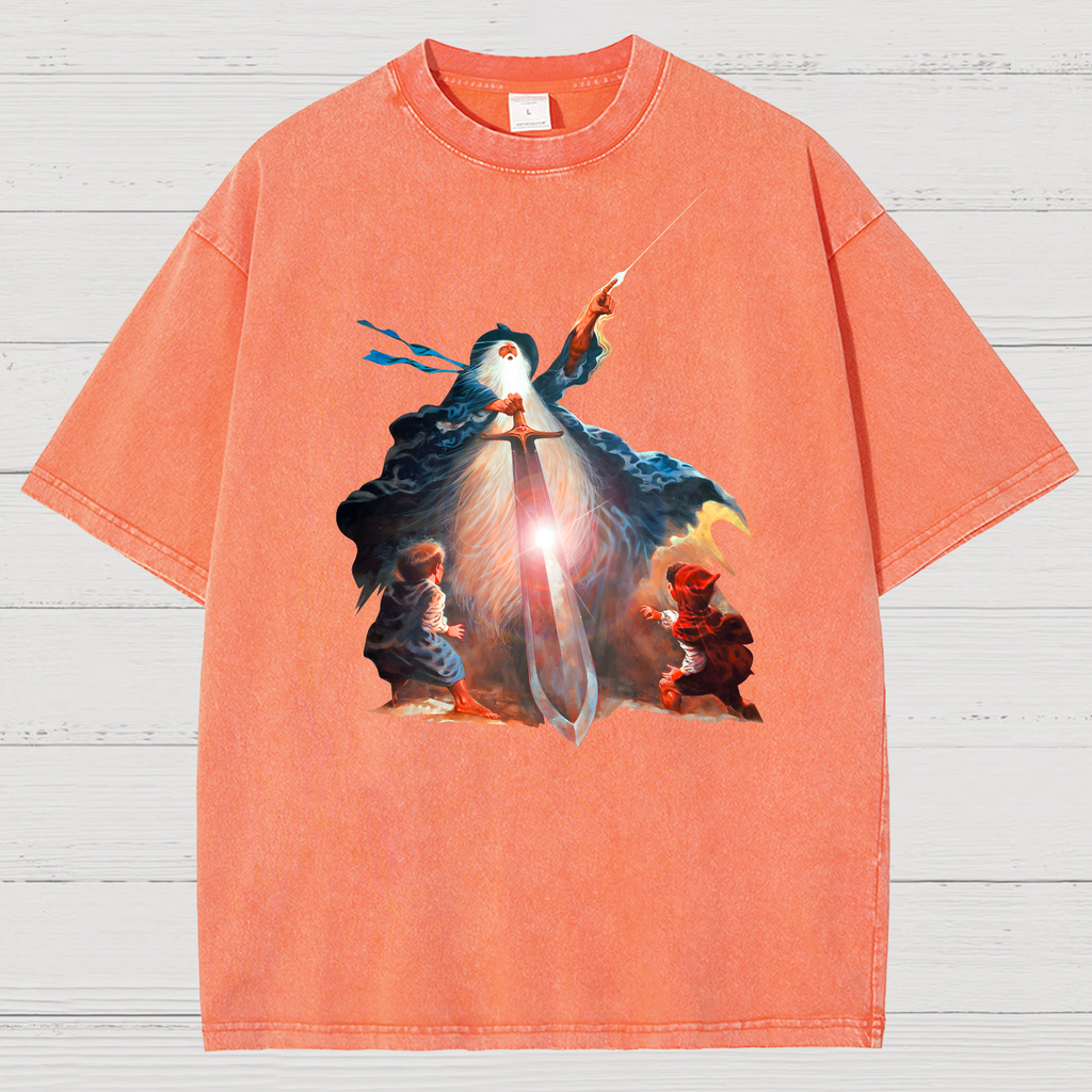 Retro Vintage Fantasy The Lord Of The Rings Unisex Vintage Distressed T-shirt