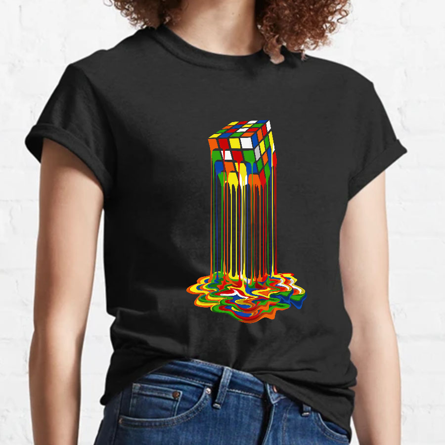 Rainbow Abstraction melted rubix cube y T-Shirt