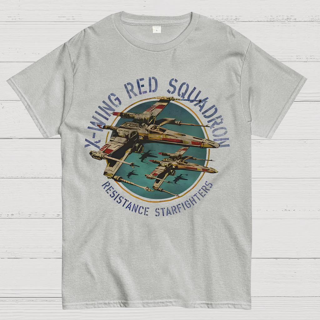 Star Battles X-Wing Squadron Faded Portrait  T-Shirt