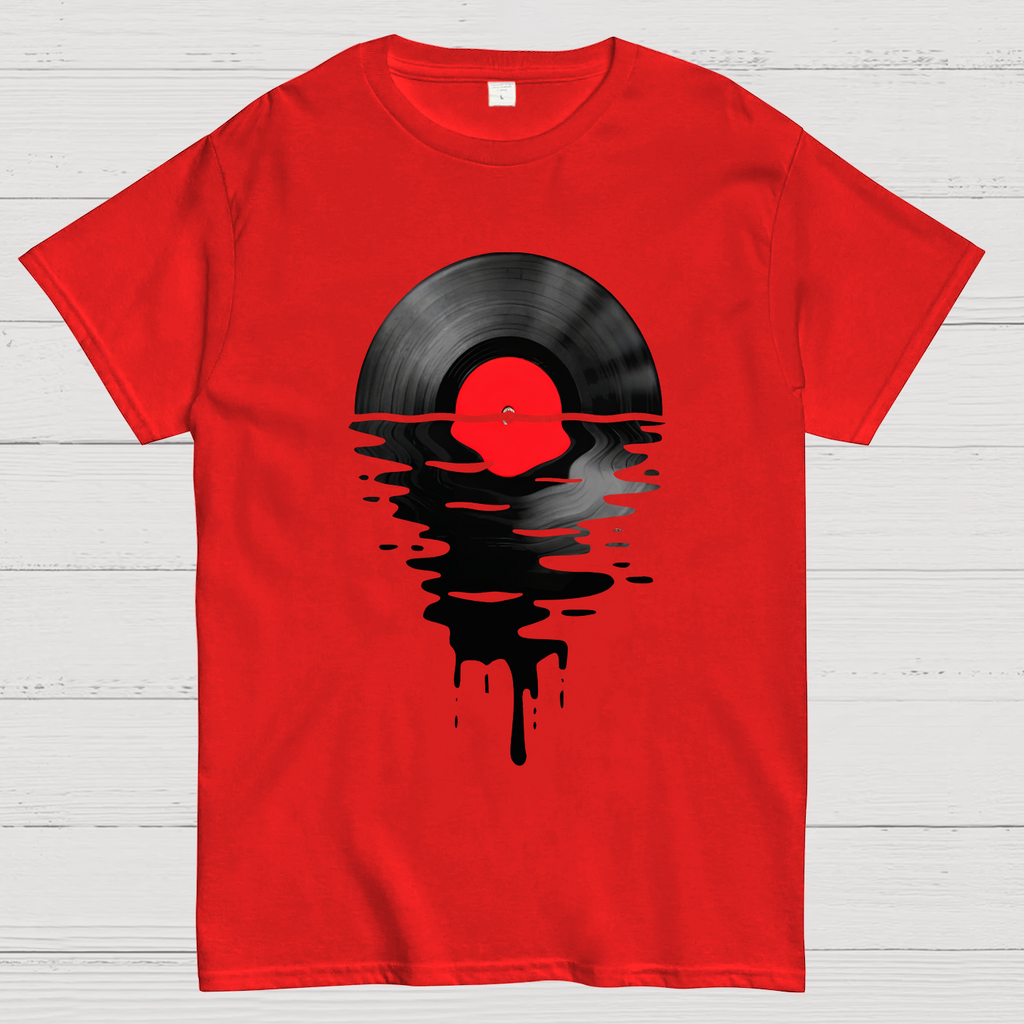 Vinyl LP Music Record Sunset Red  T-Shirt