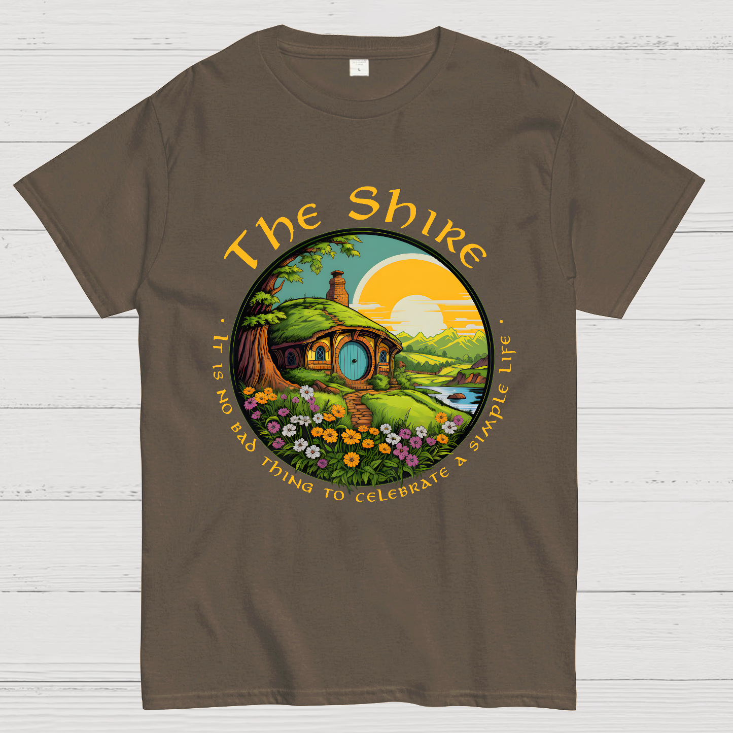 The Shire Home Middle Earth Wizard Journey Fellowship Elvish Bookish  T-Shirt
