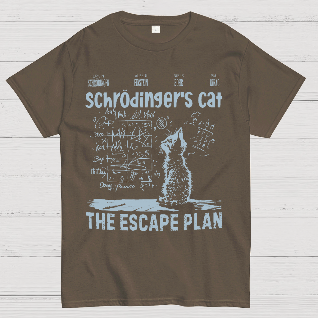 Schrodinger's Cat Escape Plan Interesting Physics Science  T-Shirt
