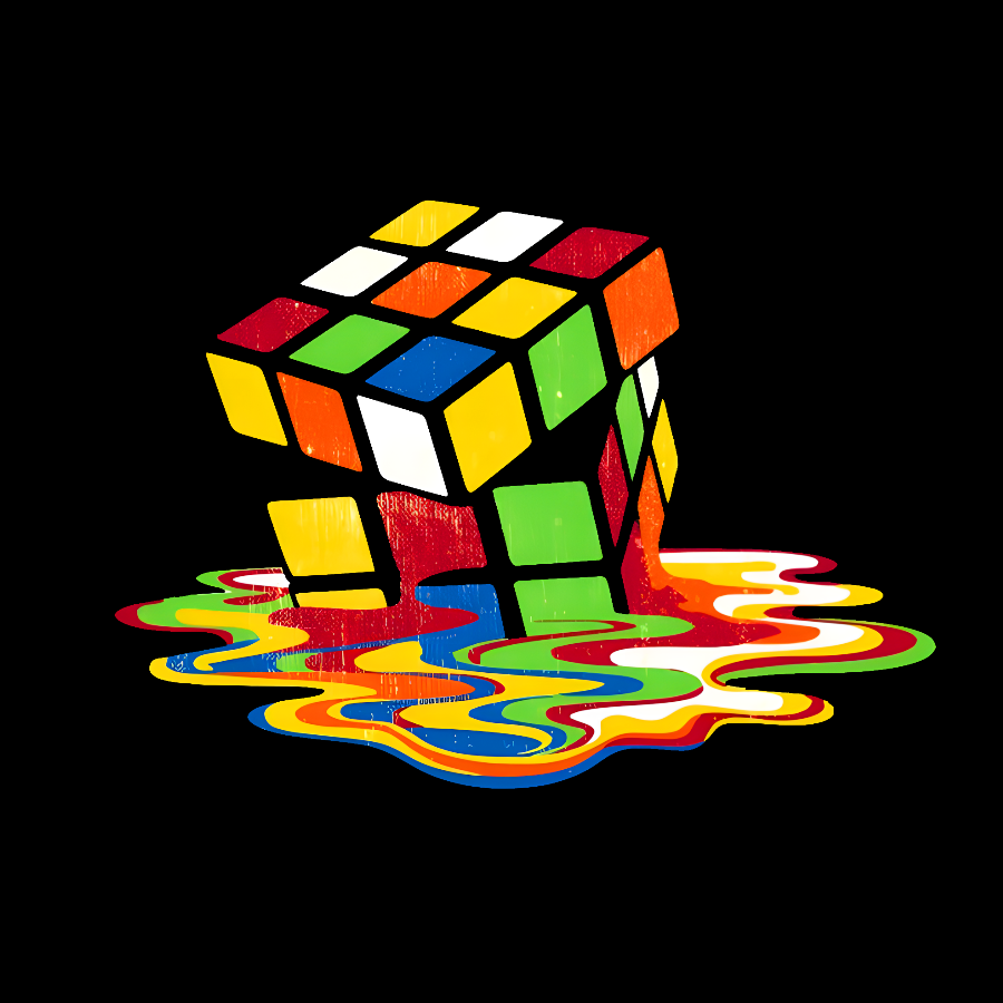 Retro Rubik's Cube Design  T-Shirt