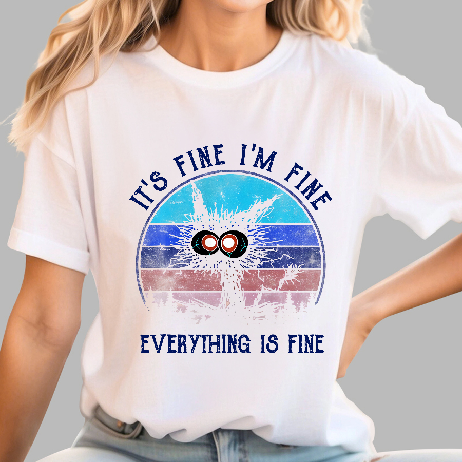 It ‘s Fine I am Fine Everything Is Fine Funny Black cat  T-Shirt