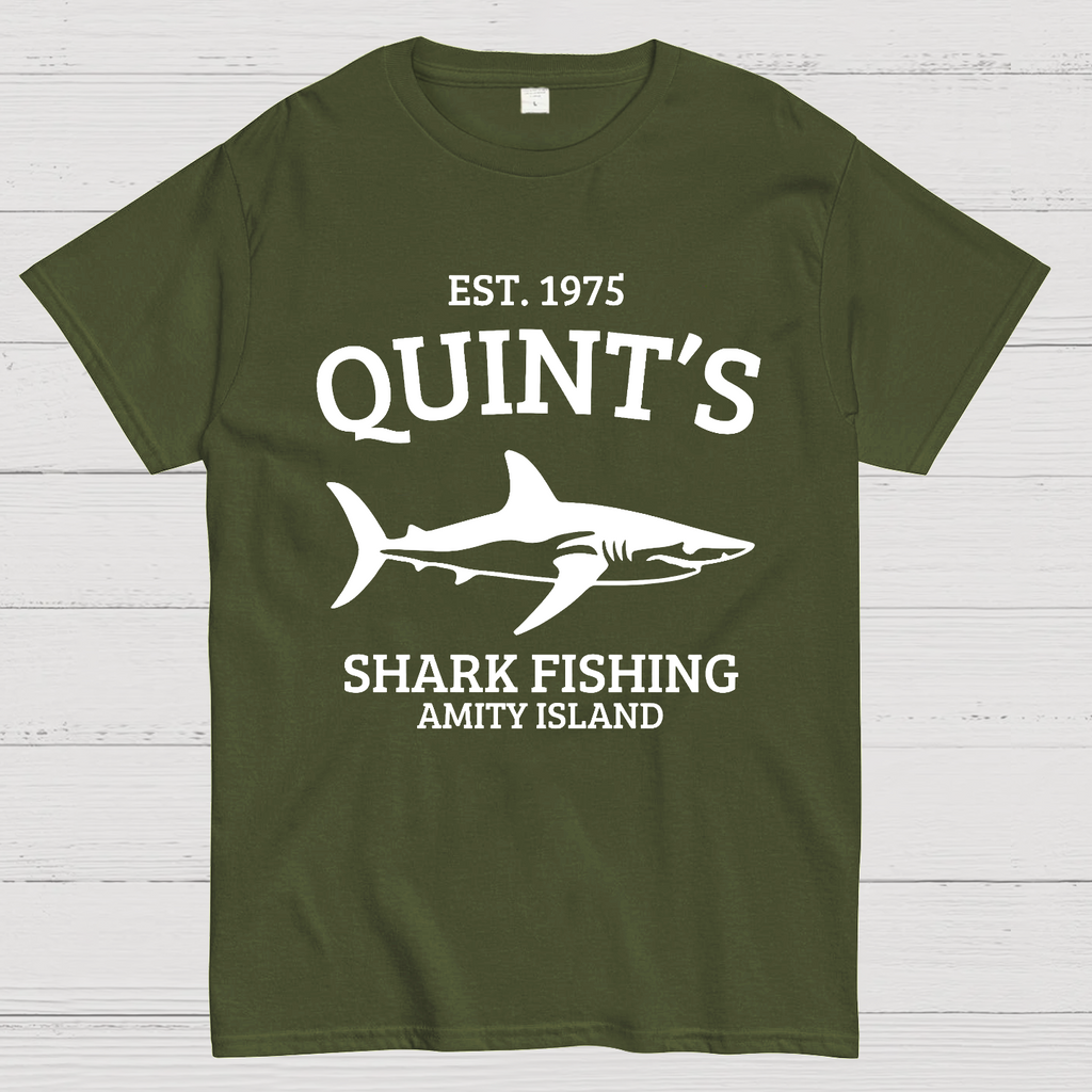 Quint's Shark Fishing Amity Island 1975 Jaws y T-Shirt
