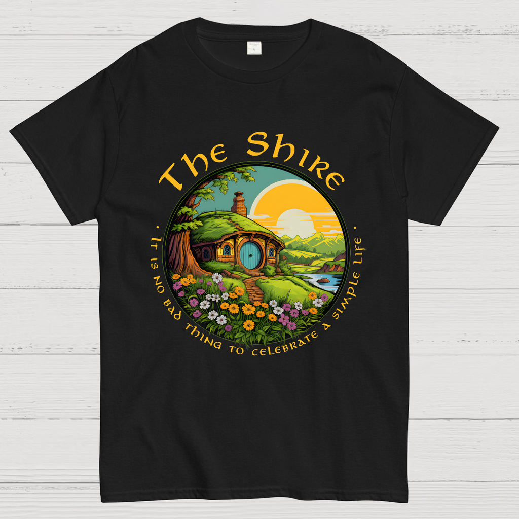 The Shire Home Middle Earth Wizard Journey Fellowship Elvish Bookish  T-Shirt