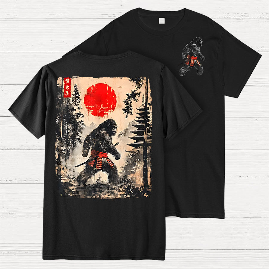 Funny Samurai Ukiyo-e Vintage Graphic  T-Shirt