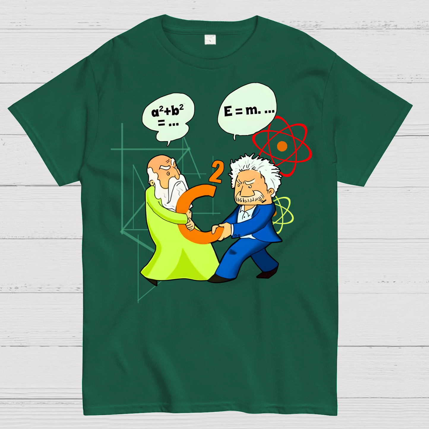 Albert Einstein Pythagoras Physics Mathematics Science  T-Shirt