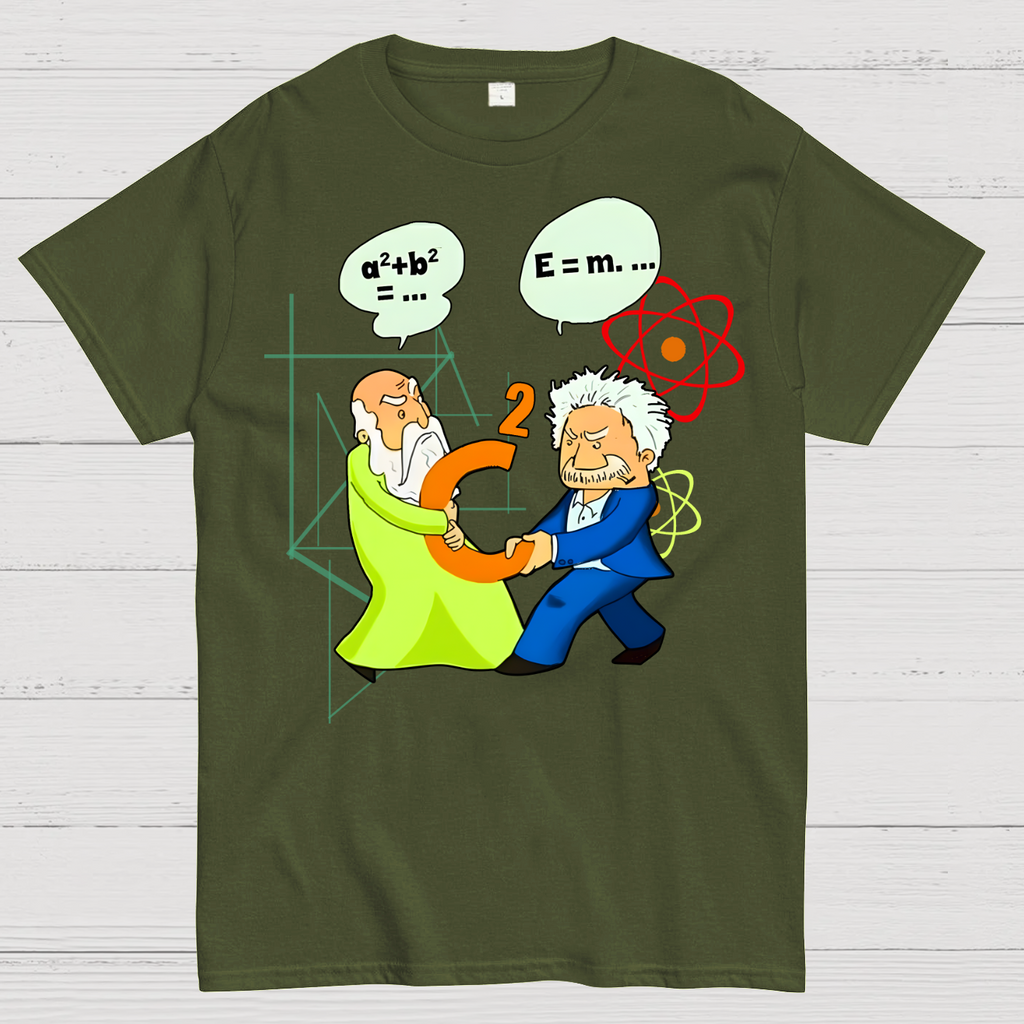 Albert Einstein Pythagoras Physics Mathematics Science  T-Shirt