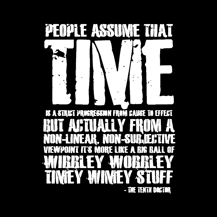 Dr Who 10th Doctor Quote Wibley Wobbley Timey Wimey  T-Shirt