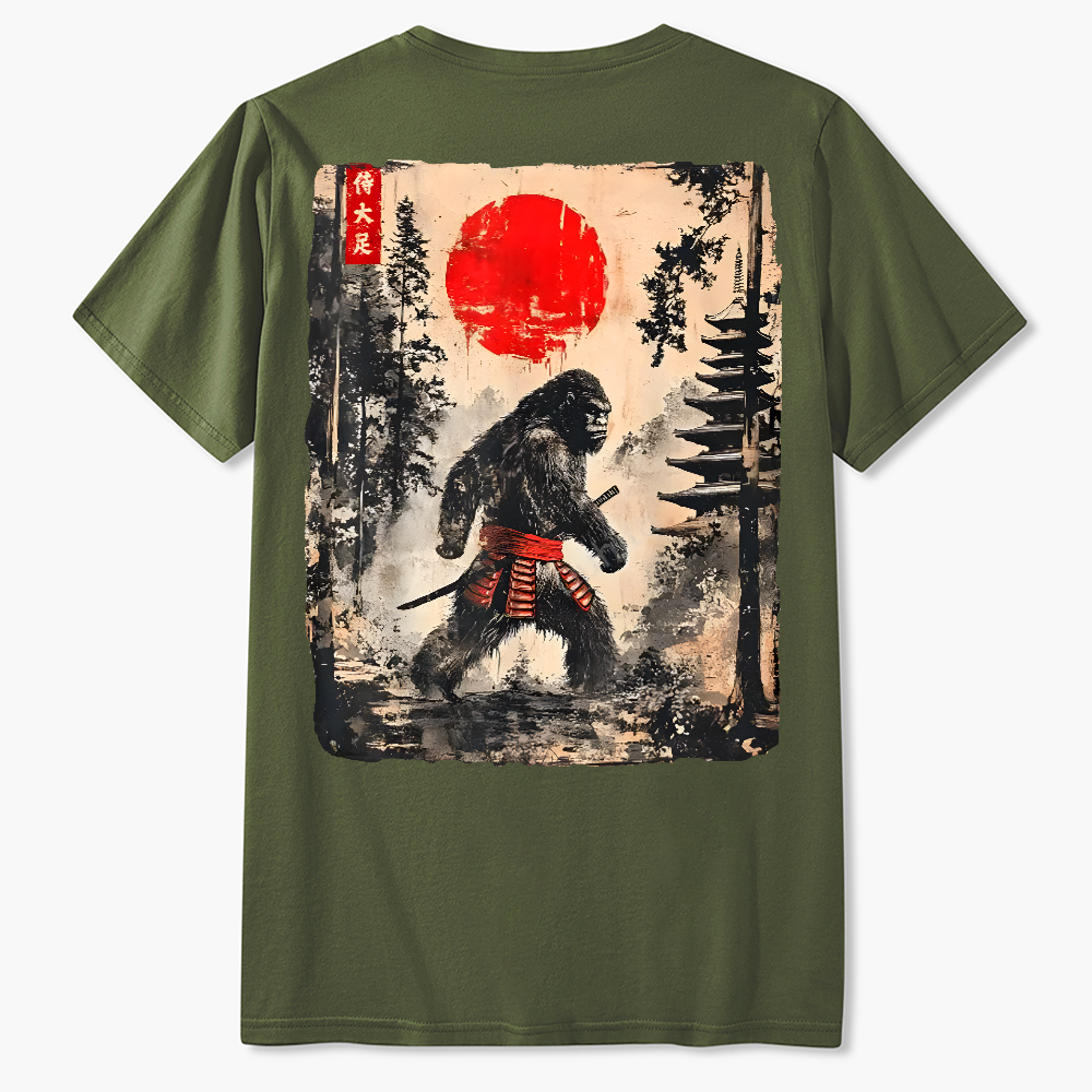 Funny Samurai Ukiyo-e Vintage Graphic  T-Shirt