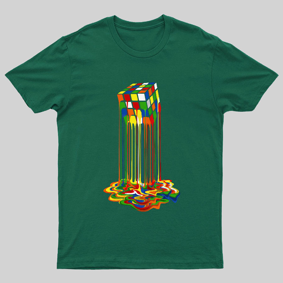 Rainbow Abstraction melted rubix cube y T-Shirt