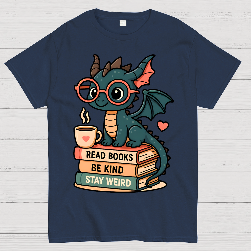 Dragons and Books - Kind and Weird  T-Shirt