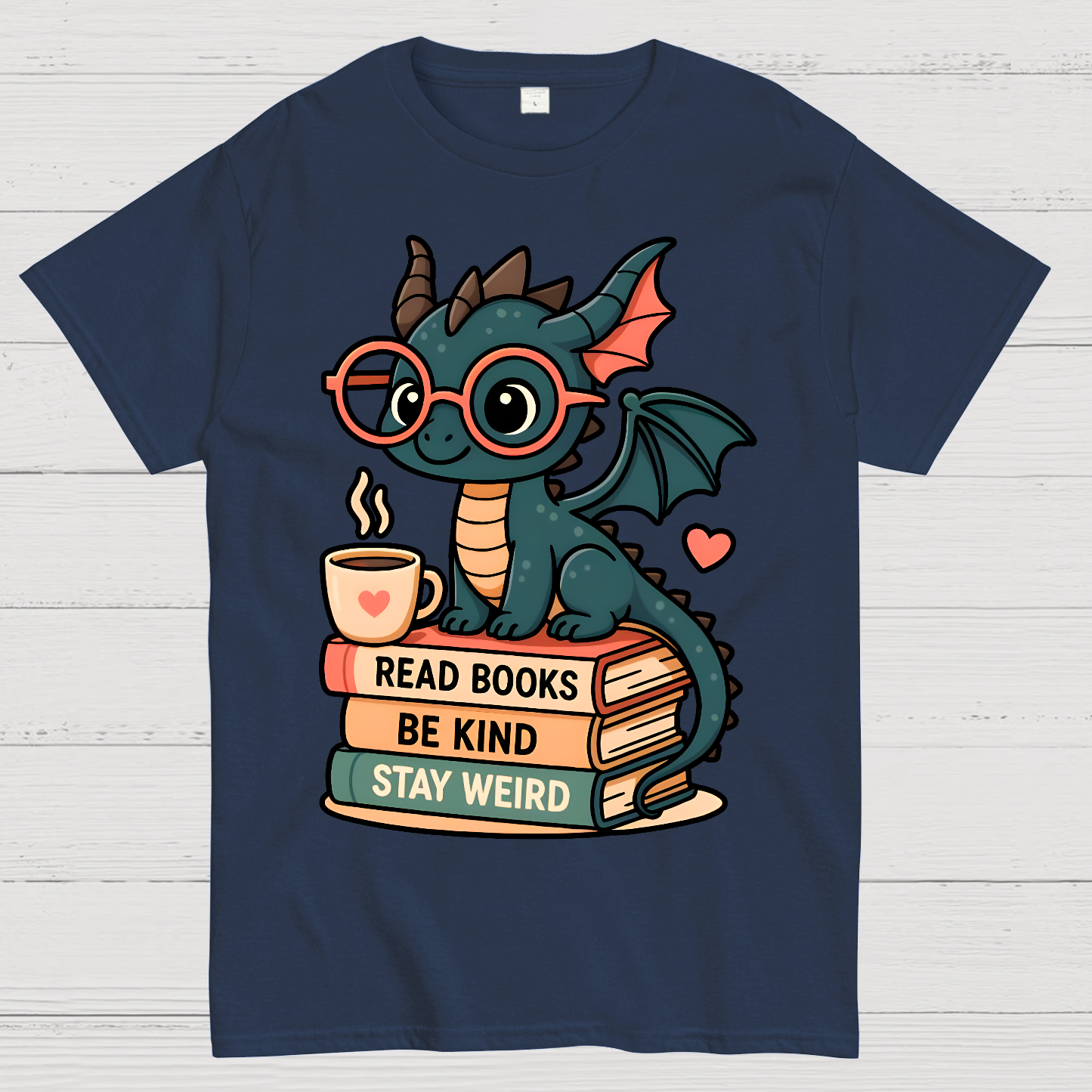 Dragons and Books - Kind and Weird  T-Shirt