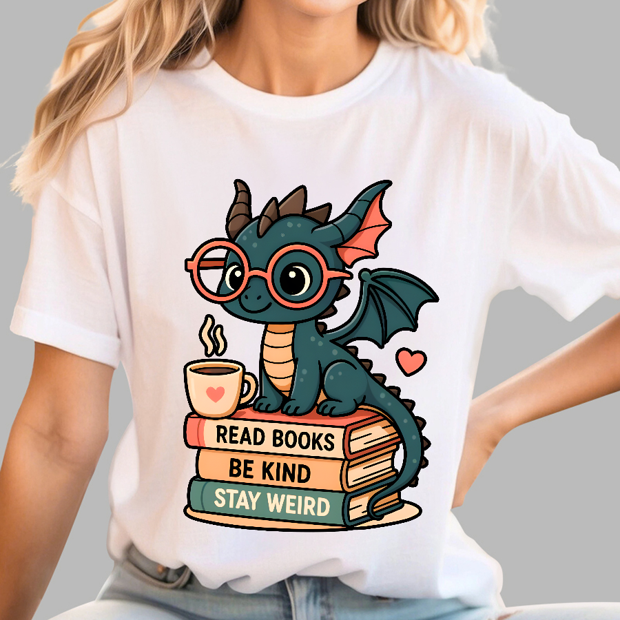 Dragons and Books - Kind and Weird  T-Shirt
