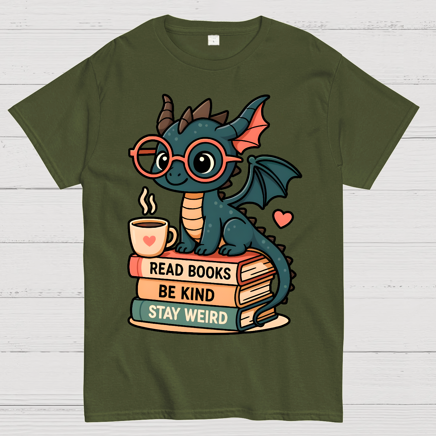 Dragons and Books - Kind and Weird  T-Shirt