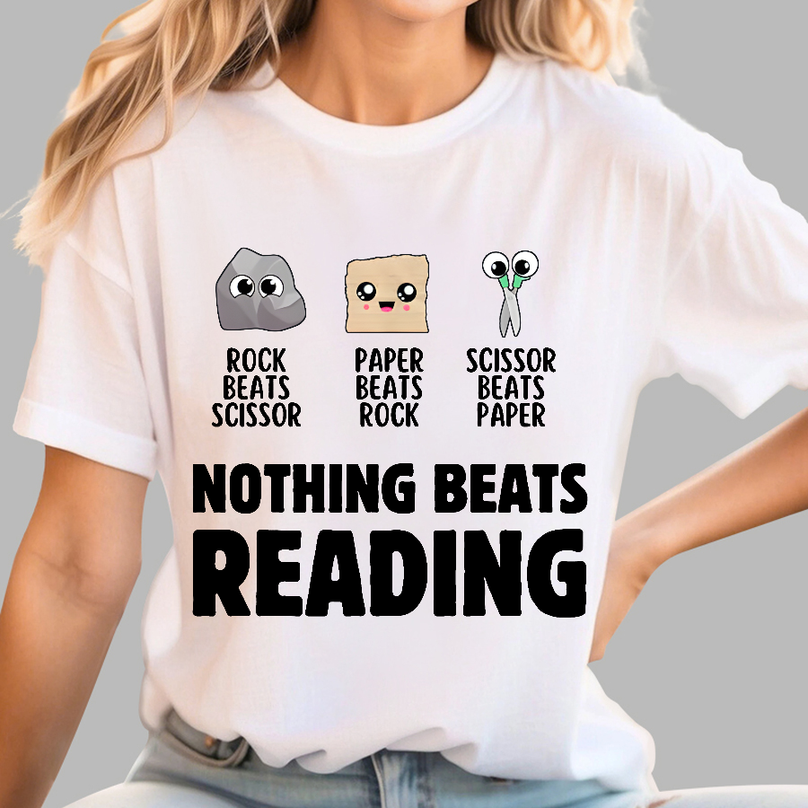 Nothing Beats Reading Librarian Book Bookworm  T-Shirt