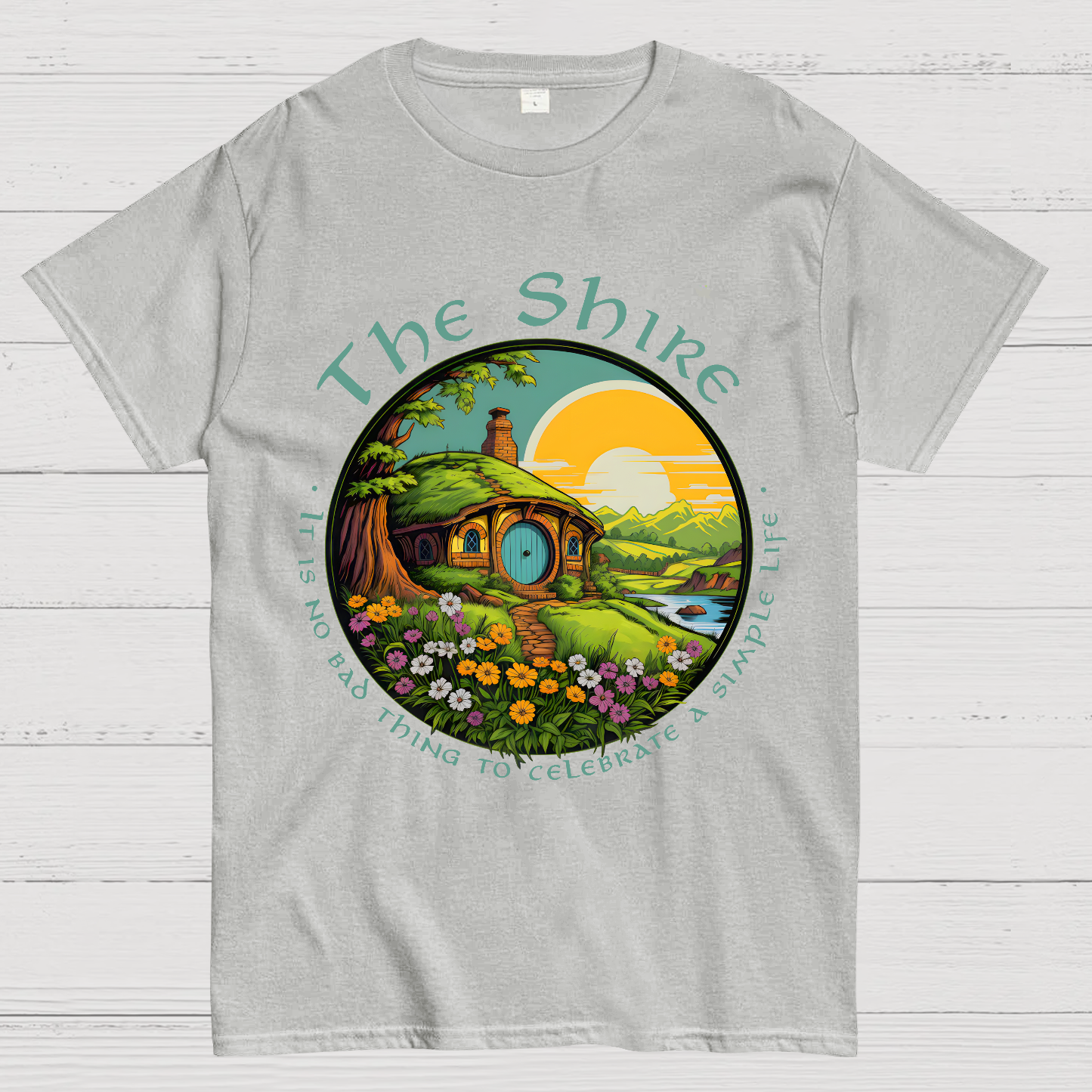 The Shire Home Middle Earth Wizard Journey Fellowship Elvish Bookish  T-Shirt