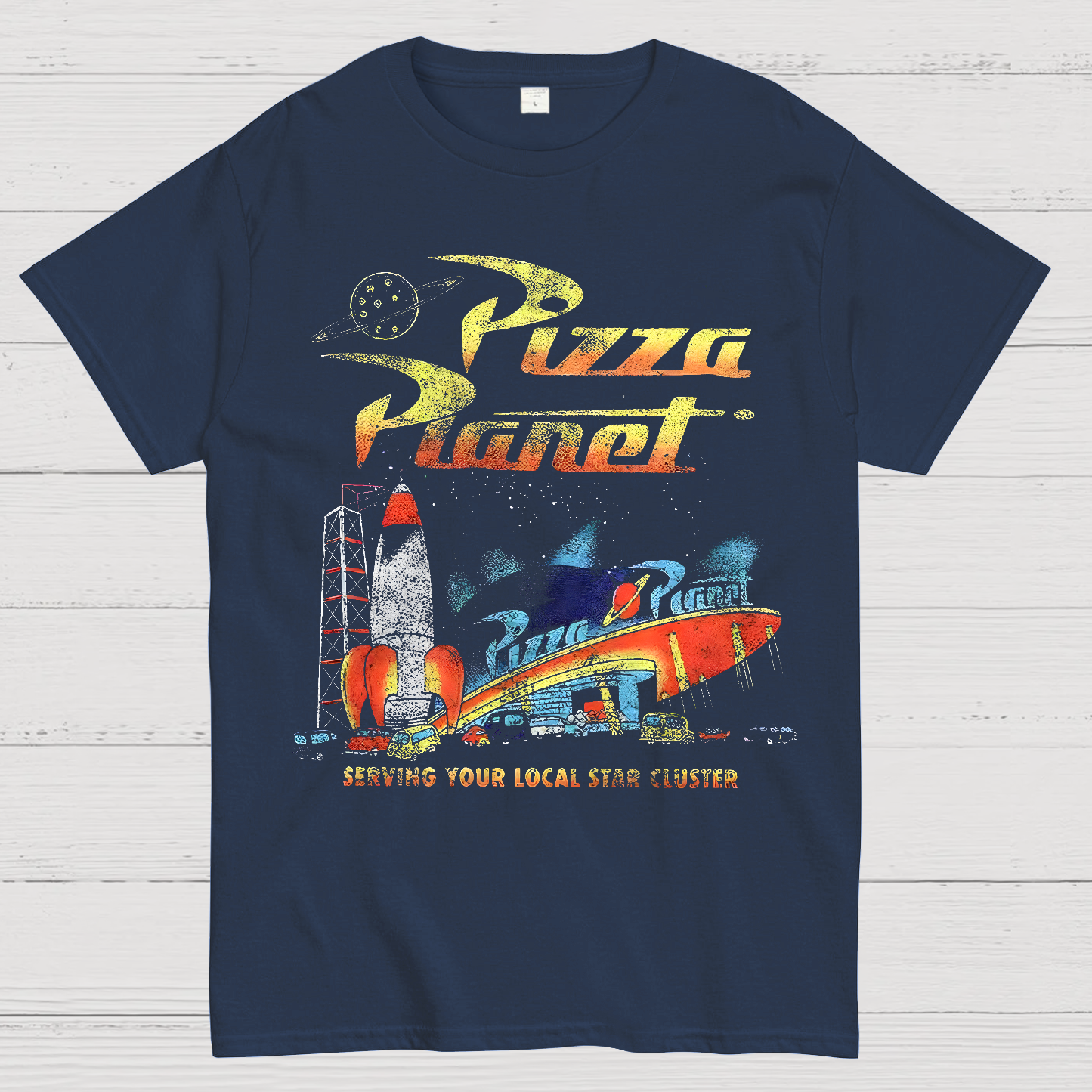 Retro Toy Story Pizza Planet Serving Your Local Star  T-Shirt