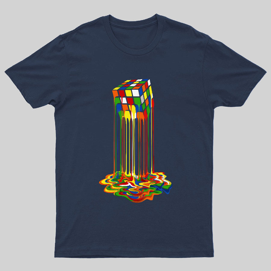 Rainbow Abstraction melted rubix cube y T-Shirt