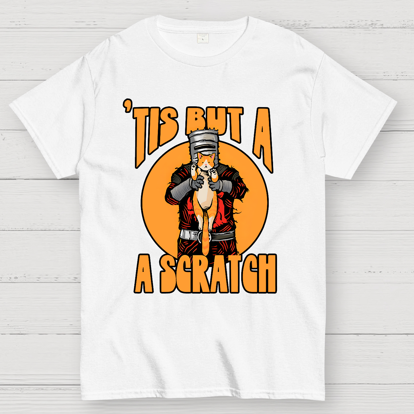 Tis But A Scratch The Black Knight Vs Cat Knight & Kitten  T-Shirt