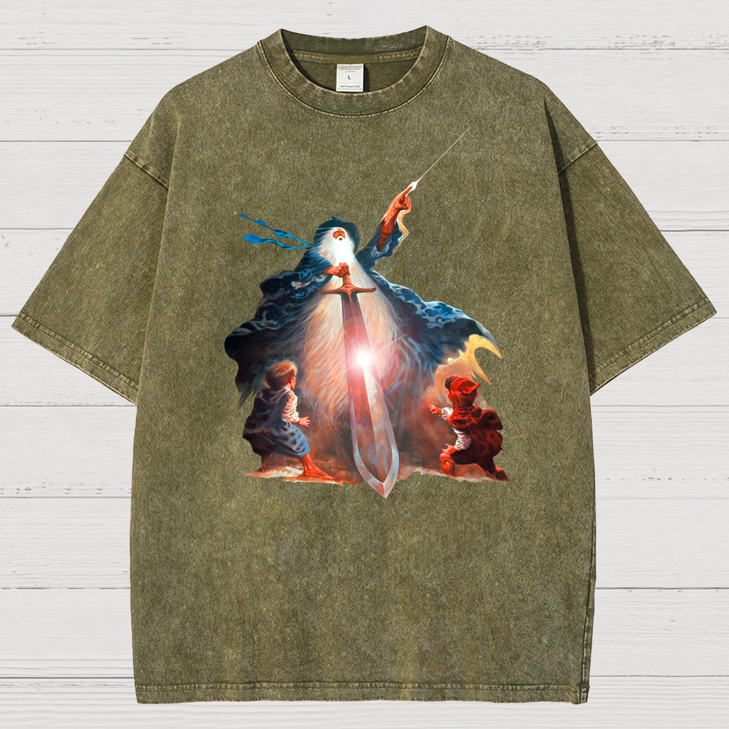 Retro Vintage Fantasy The Lord Of The Rings Unisex Vintage Distressed T-shirt