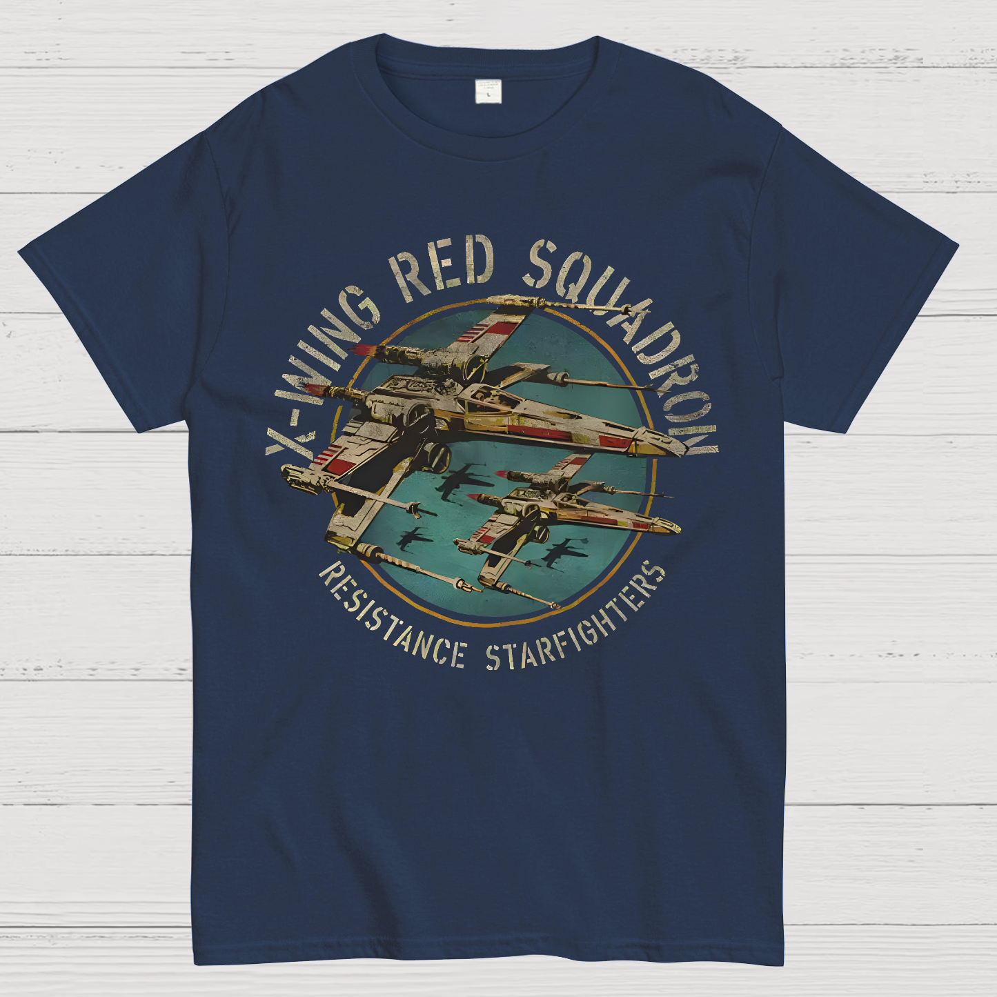 Star Battles X-Wing Squadron Faded Portrait  T-Shirt