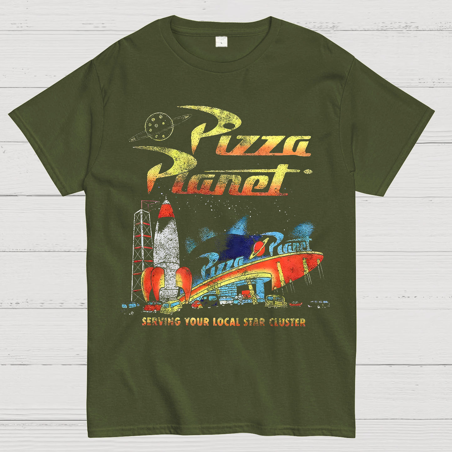 Retro Toy Story Pizza Planet Serving Your Local Star  T-Shirt