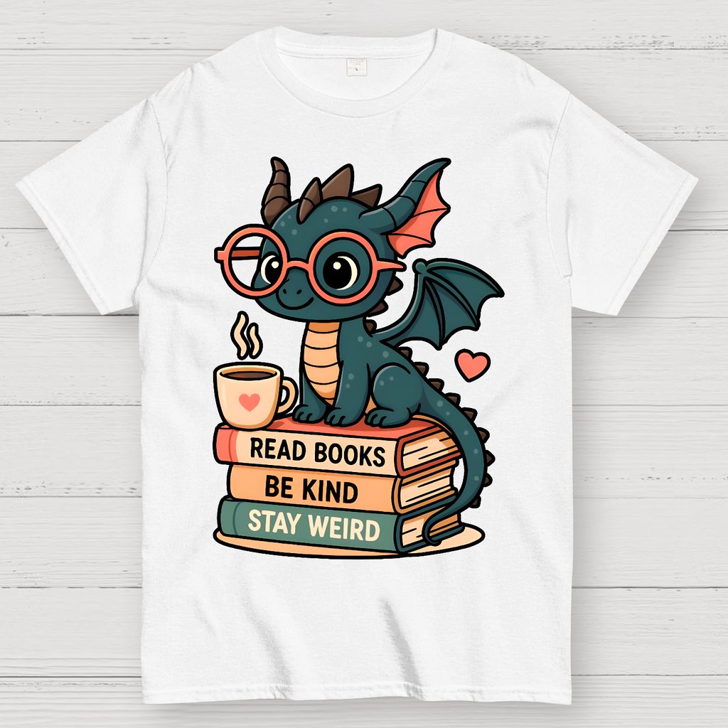 Dragons and Books - Kind and Weird  T-Shirt