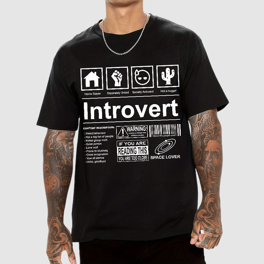 Introvert Label  T-Shirt