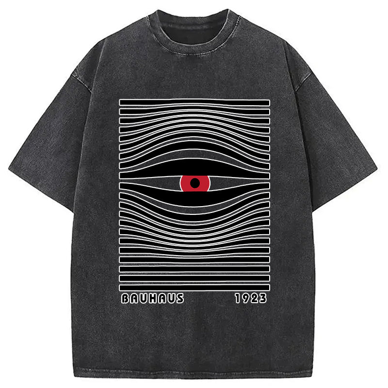 bbb Geometric Eyes Printed Washed T-Shirt
