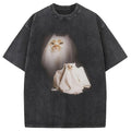 bbb Ghost Cat Meme Washed T-Shirt