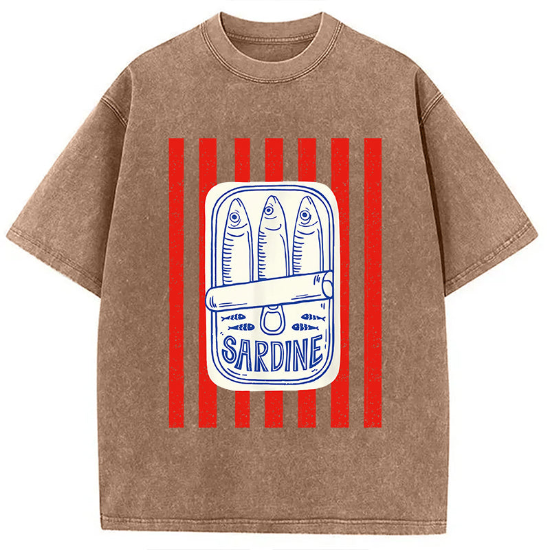 bbb Les Sardines Red Stripes Fisherman Washed T-Shirt