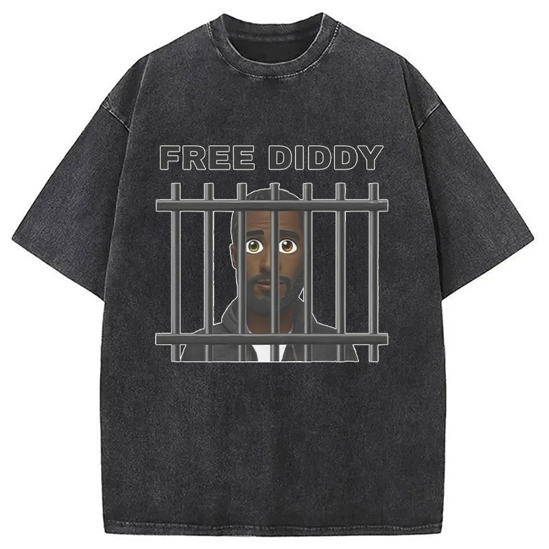 bbb Original Free Diddy Funny Meme Washed T-Shirt