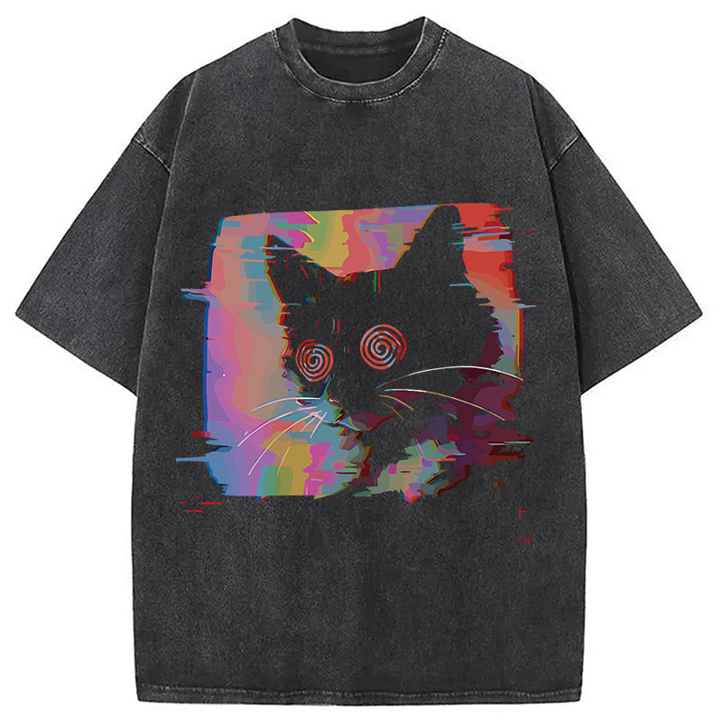 bbb Glitch Cat Washed T-Shirt
